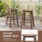 29 Inch HDPE Patio Bar Stool Set of 2, Armless Saddle Design, Weather-Resistant, Outdoor Seating